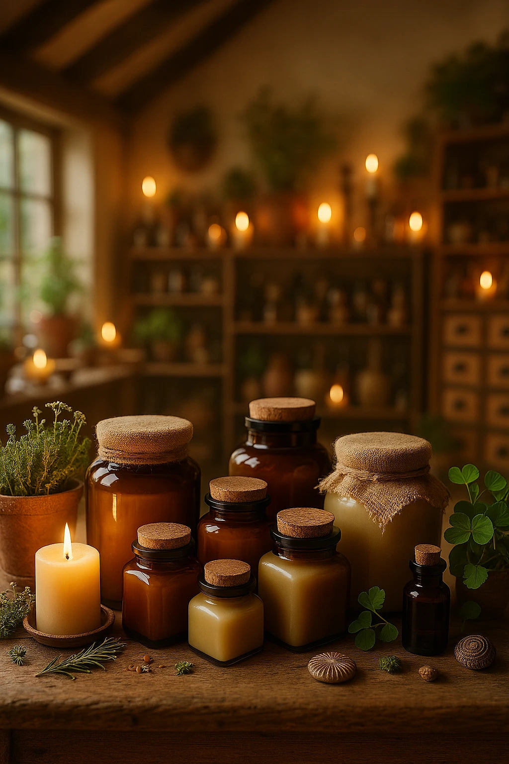 Amber jar of tallow skincare balm – handcrafted moisturizer