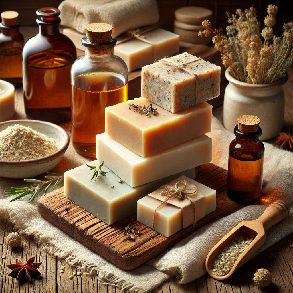 Handcrafted soap bars and natural house cleansers