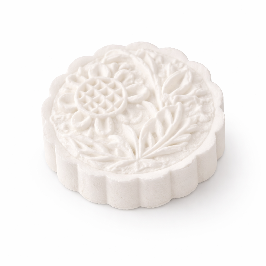 White Shower steamers object with floral design on a white background
