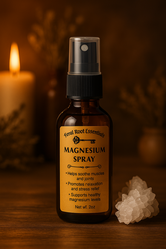 Unscented pure magnesium spray in amber bottle – muscle tension relief 
